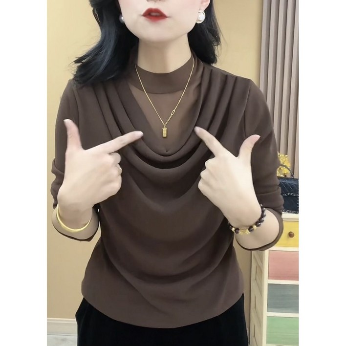 딜마켓 우사상의  여성 세련된 봄가을 긴팔 티셔츠 상의