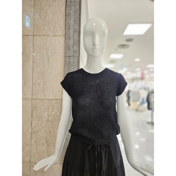 밸리걸 백 진주 포인트 스팽글 장식 니트 601722