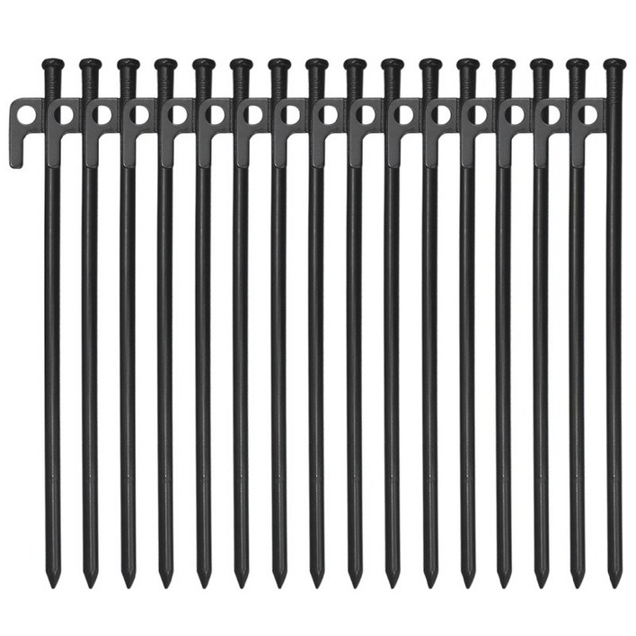 MOON LENCE 단조팩 고강도 타프팩 텐트 못 타프 못 캠핑 용품 캠핑 타프 텐트 부품 세 가지 길이 옵션 고강도강 경토 모래흙 풀밭 전지형적용 자체 수납 가방, 16개