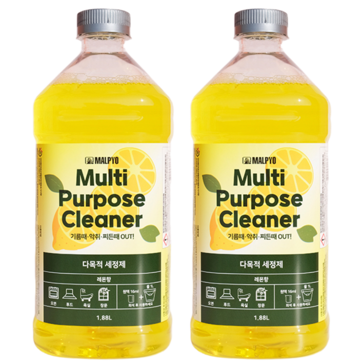 말표 다목적 세정제 레몬향 1.88L 2개 애견 동물 화장실 악취 냄새제거 탈취 파인솔, 2개