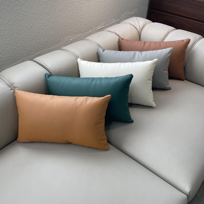 부드러운 가죽 소파 쿠션 허리쿠션 인테리어 카페