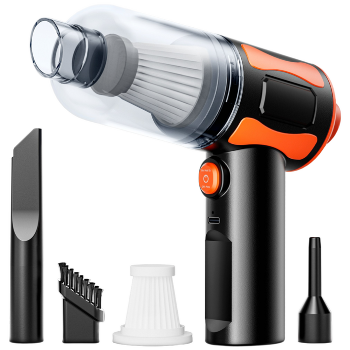 미니 무선 차량용 청소기 핸디 초강력 진공 에어건 4in1