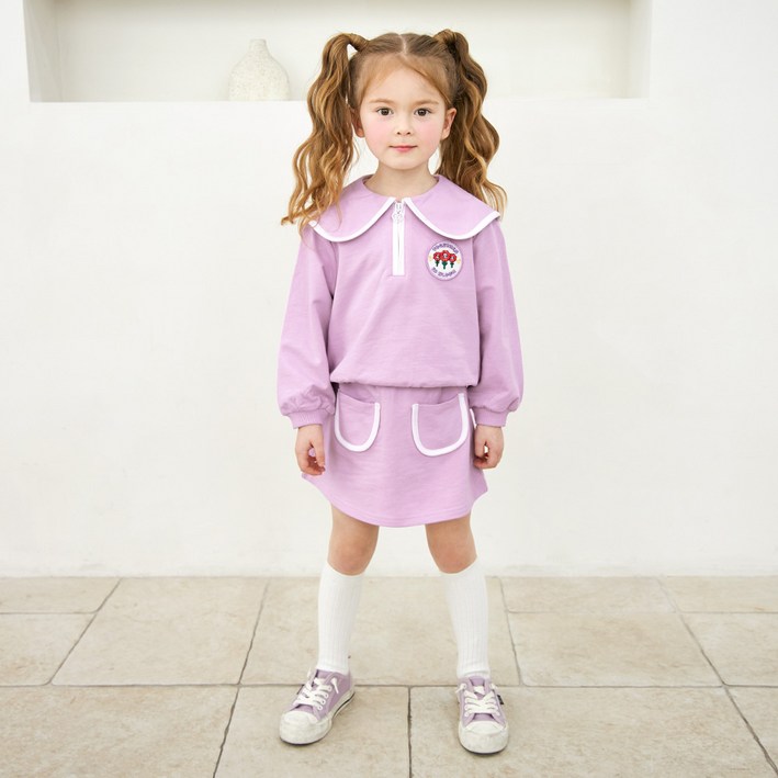 월튼키즈 여아용 반집업 세라 상하복 세트