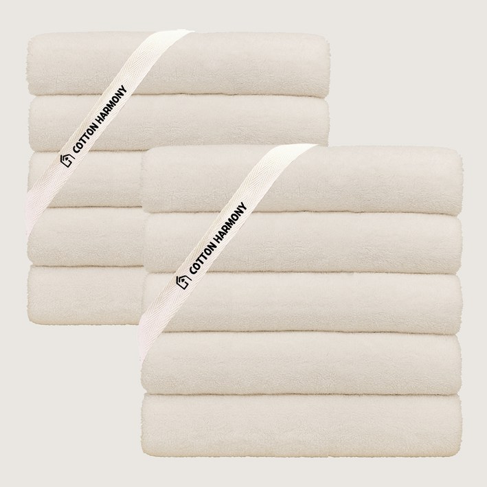 코튼하모니 호텔수건 200g 40수 코마사, 크림베이지, 10개