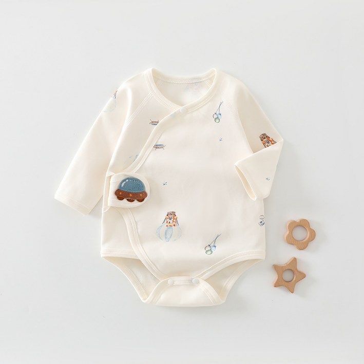 스타도어 신생아용 큐트 패치 배냇 긴팔 바디수트