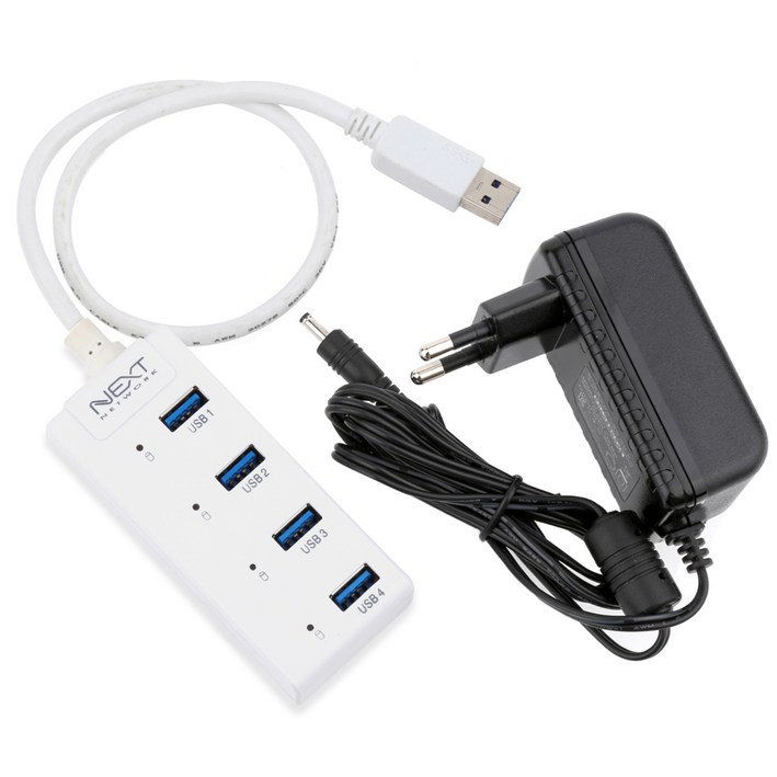 USB 3.0 4포트 유전원 허브 케이블일체형 NEXT 505UHP  어댑터