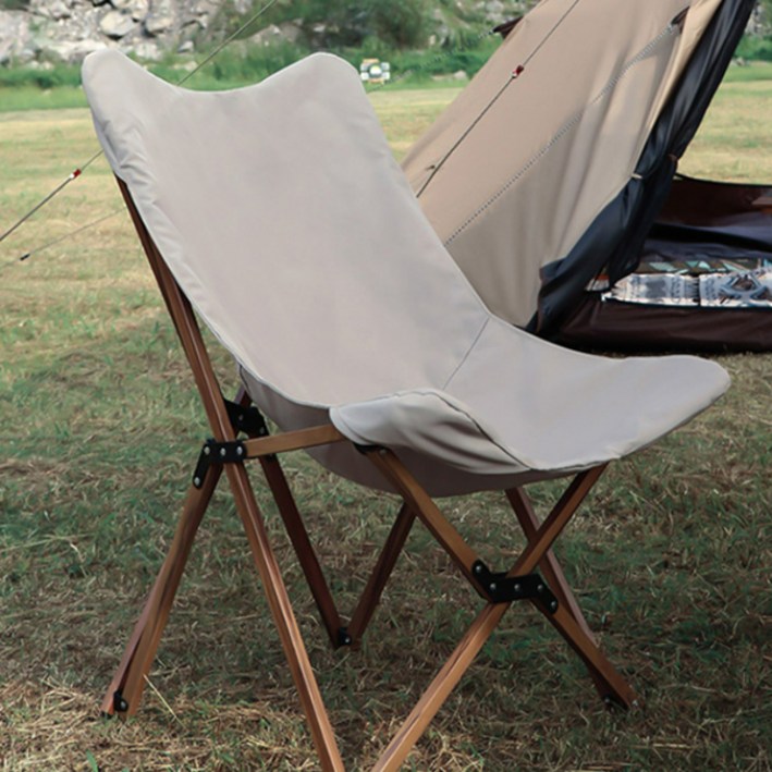 프렌치코다 캠핑 우드 감성 릴렉스 체어