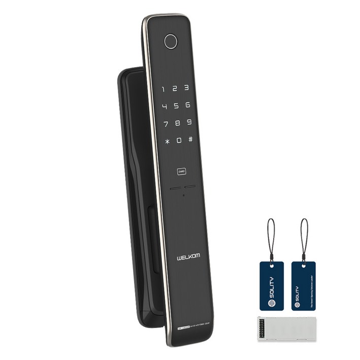 솔리티 웰콤 WiFi 푸시풀 지문인식 Iot 디지털 도어락 WP4500B, WP4500B, 고객직접설치