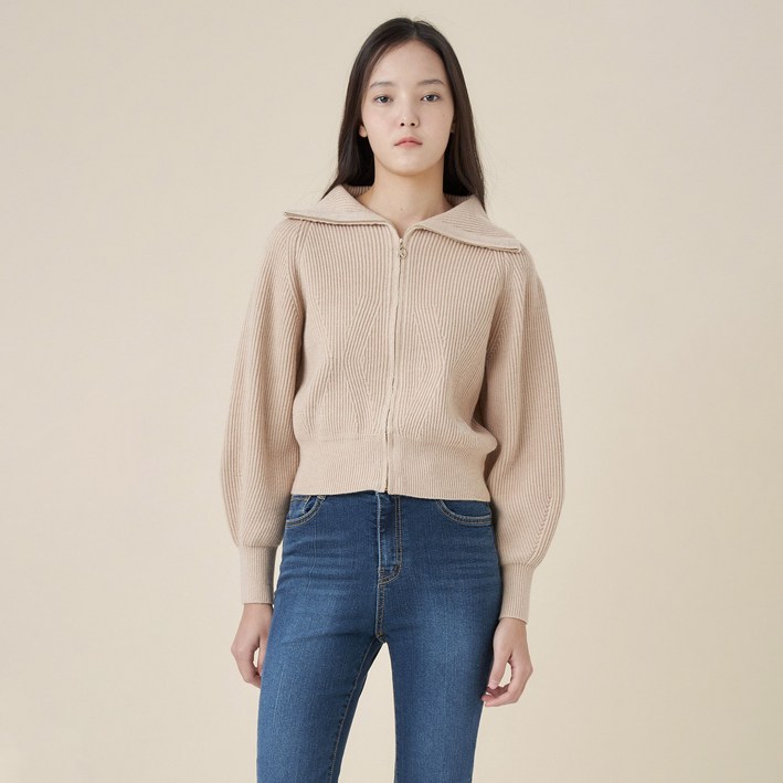 라인어디션 여성용 집업 골지 카디건 BE2