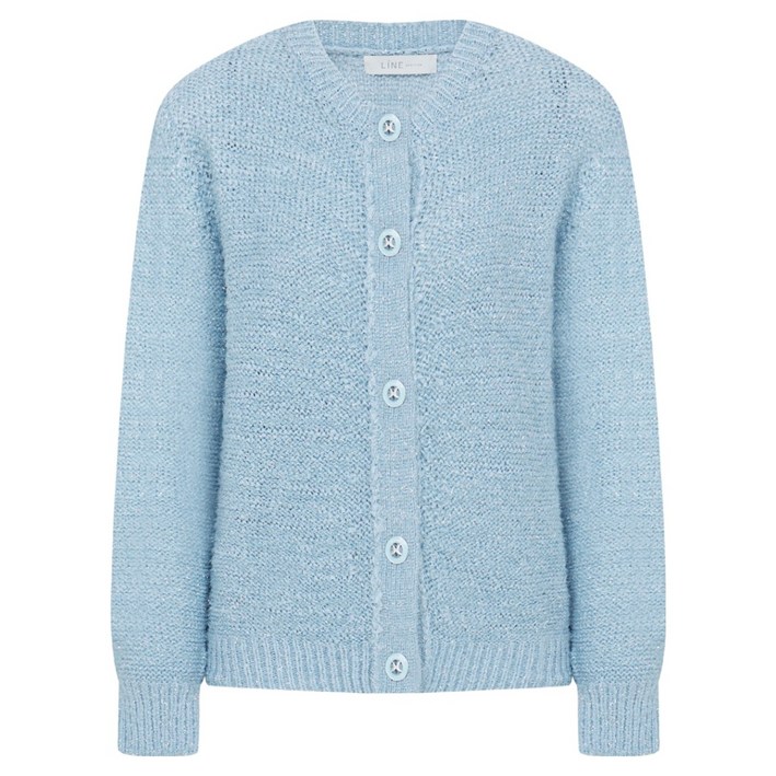 라인어디션 여성용 메탈 버튼 니트 카디건