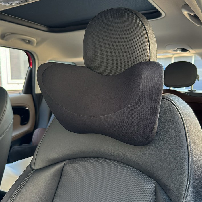 카템 감탄 3D 메모리폼 차량용 목쿠션 + 더스트백, 블랙, 1개