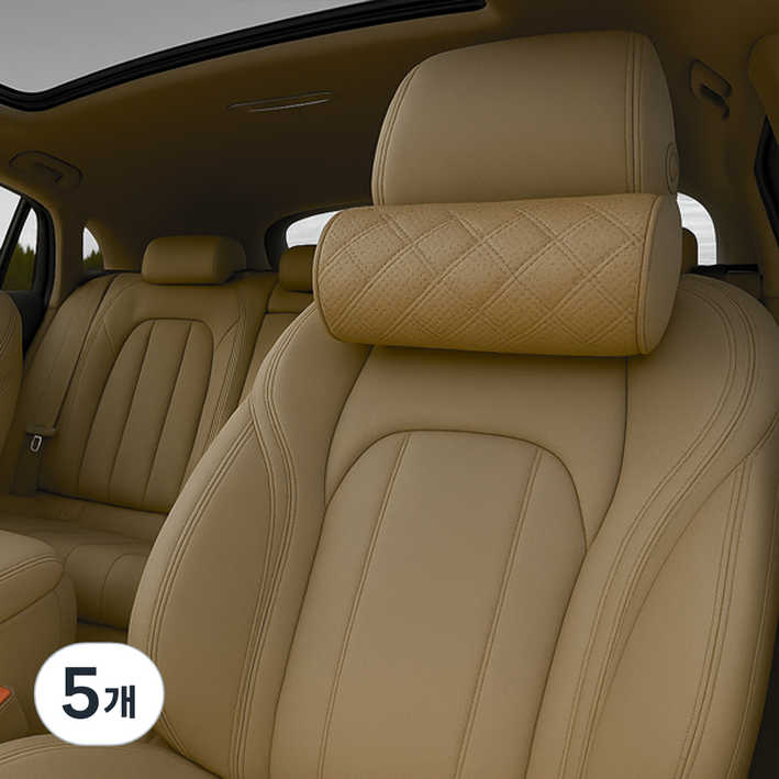 킨톤 캄무드 가죽 타공 차량용 목쿠션