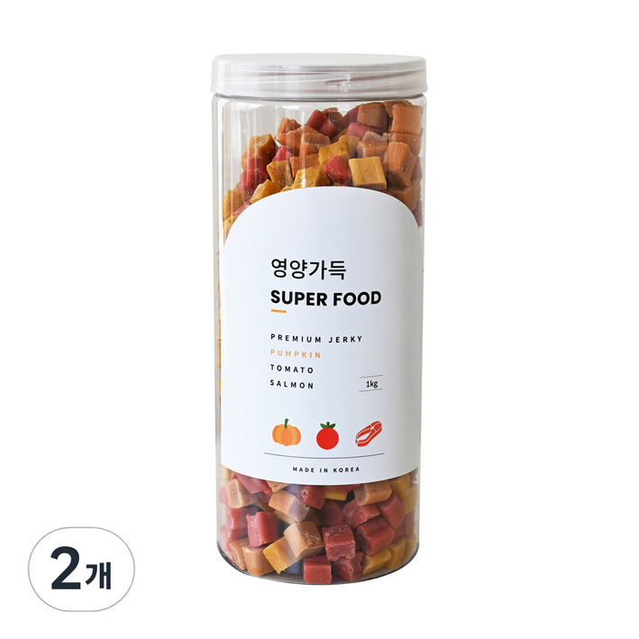 제로랩스 강아지 영양가득 져키, 단호박토마토연어, 1kg, 2개