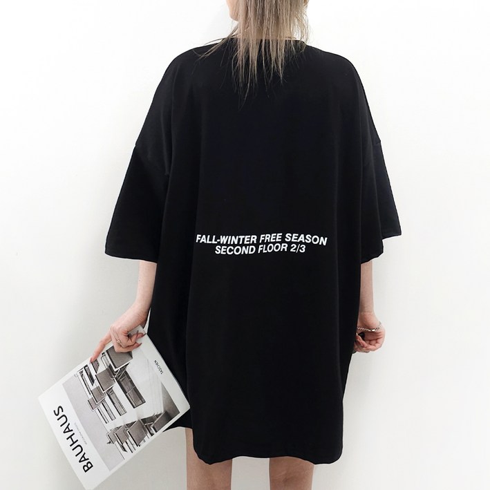 스위트핑크 여성용 시즌 빅사이즈 박스핏 반팔티셔츠