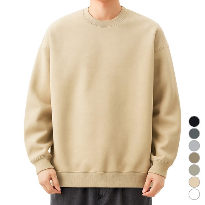 JBOOM 데일리 무지 맨투맨 티셔츠