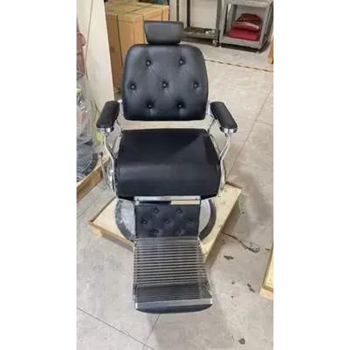 바버샵체어 모던 등받이 메이크업 바버체어 높이조절, 1개, 고급 블랙 등받이 라쿤