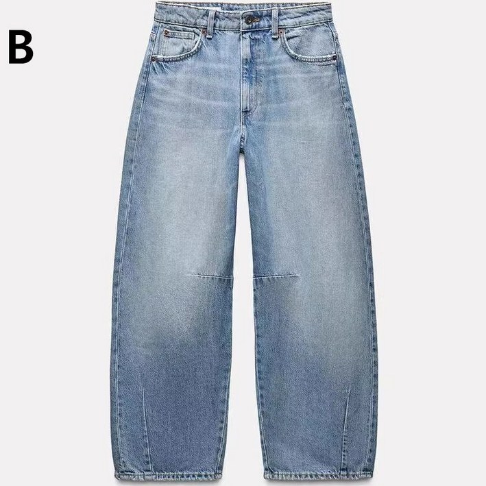 자라청바지 ZARA 자라 미드라이즈 배기 벌룬 진