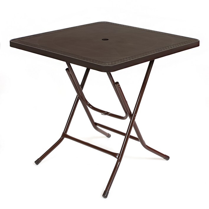지오리빙 창신 라탄 플라스틱 접이식 테이블 편의점 포장마차 야외용, (창신)사탁 브라운