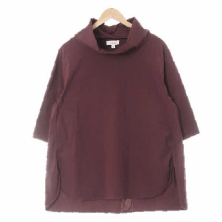 5998 COS버건디 면혼방 터틀넥루즈롱블라우스 [160/80A]