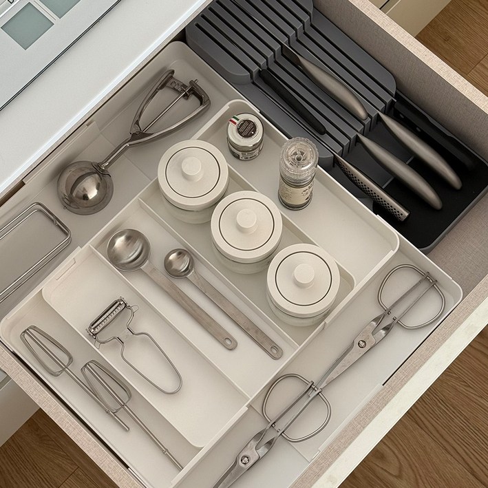 심플팩토리 길이조절 수납함 수저 정리함 주방 서랍칸막이