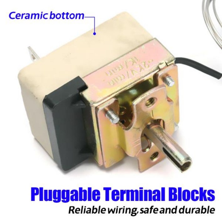 로터리 온도 컨트롤러 조절기 AC 250V 16A 다이얼 ~ 300 섭씨 스위치 전기 오븐용