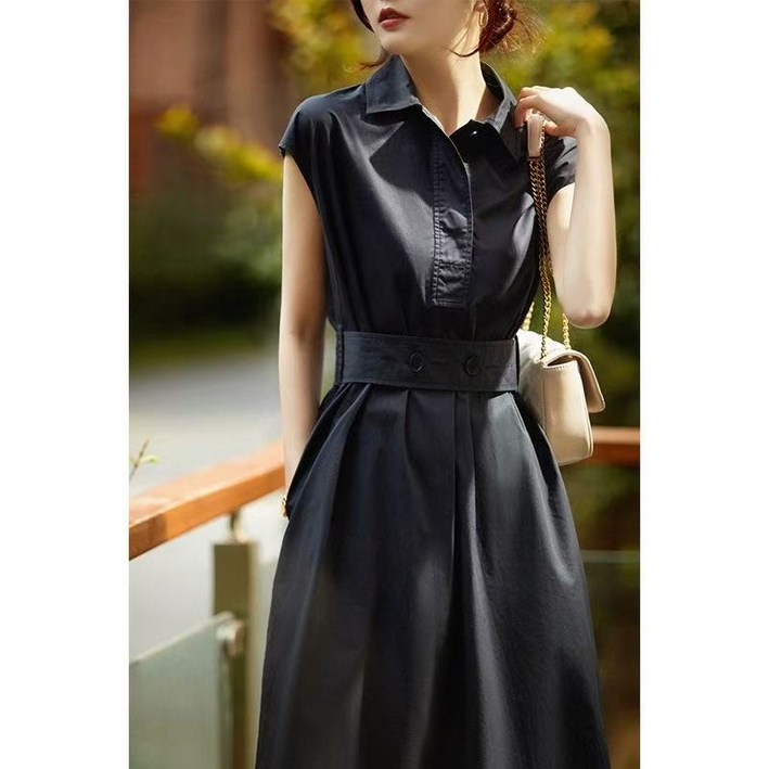 POMTOR 면접 데이트 정장 원피스 여성 패션 롱원피스 여름원피스