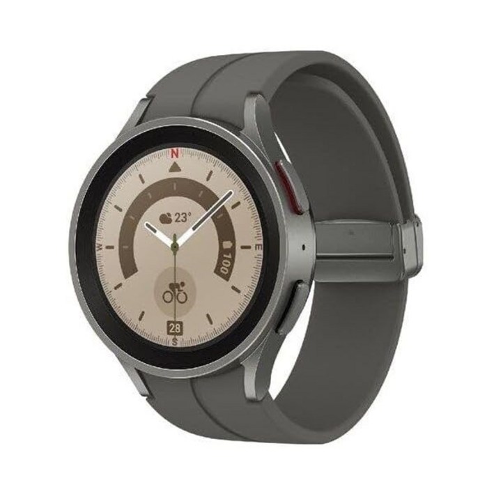 삼성 갤럭시 워치 5 프로 (45mm, WiFi) 1.4인치 슈퍼 아몰레드 스마트워치 GPS 블루투스, 슬립 코칭, 생체 활성 센서, 방수 R920N (그레이 티타늄) (아마존