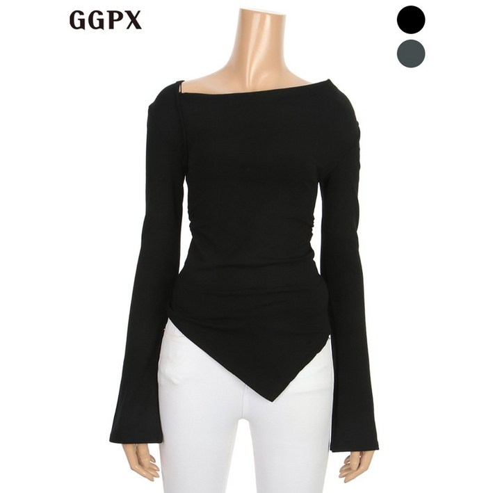 GGPX 드레이프 슬림 티셔츠  GO7TS021F