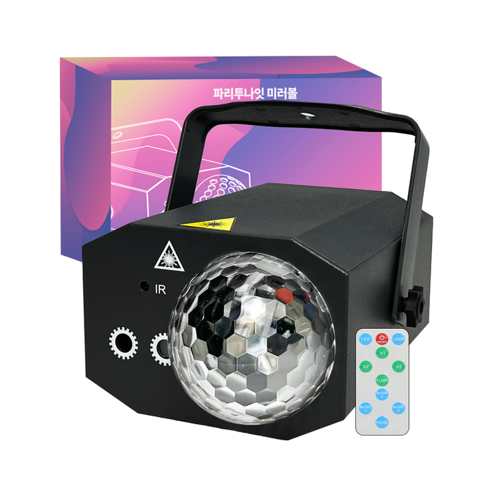 재미있는선물 파리투나잇 레이저 LED 미러볼, 블랙, 1개