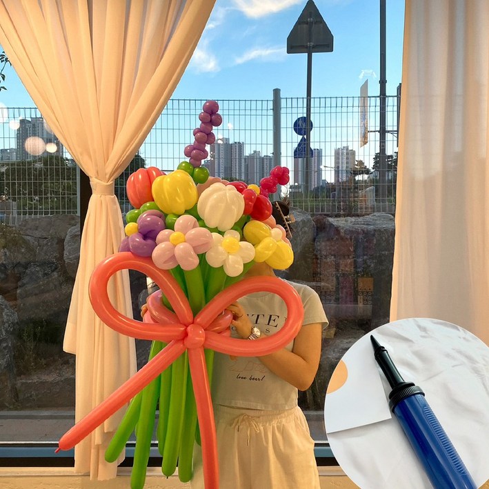 DIY 요술풍선 대형 믹스 꽃다발 + 손펌프 by 파티아일랜드 기념일 이벤트