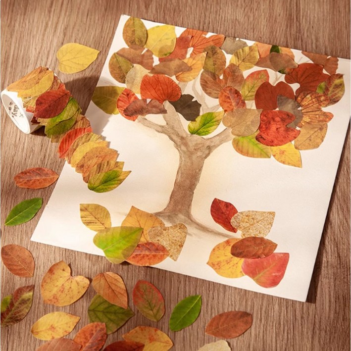 가을 낙엽 스티커 30종 150장, 1개, 은행세트