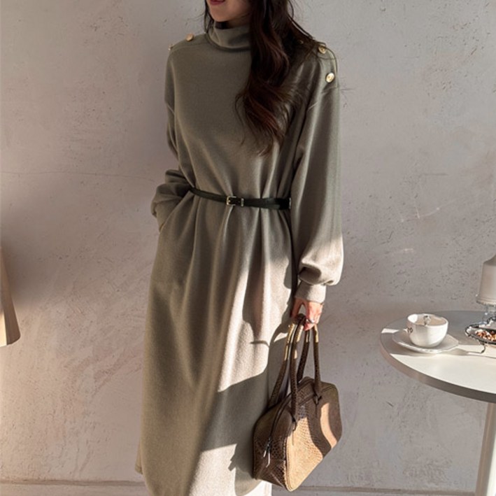 [난닝구]너멜포 벨트폴라원피스