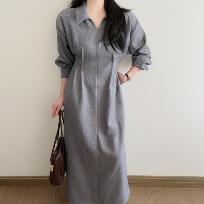 MUMUM 여성 빅사이즈 롱원피스 가을 겨울 하객룩 55-77