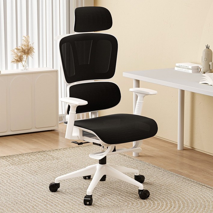 투에스리빙 풀메쉬 인체공학 3D 허리 편한 게이밍 컴퓨터 의자, 블랙B