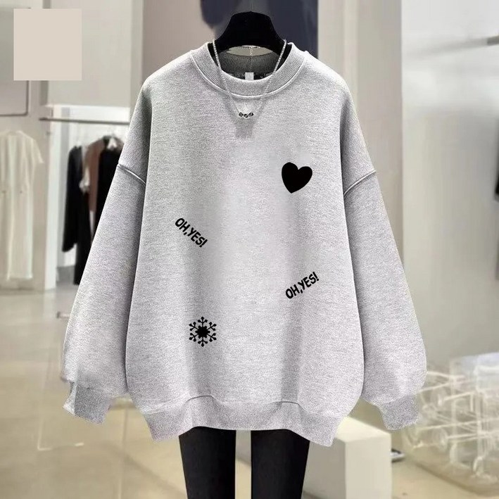 꽃소담 빅사이즈 여자 맨투맨 봄가을용 ~130kg까지 오버핏 박스티   XP1260