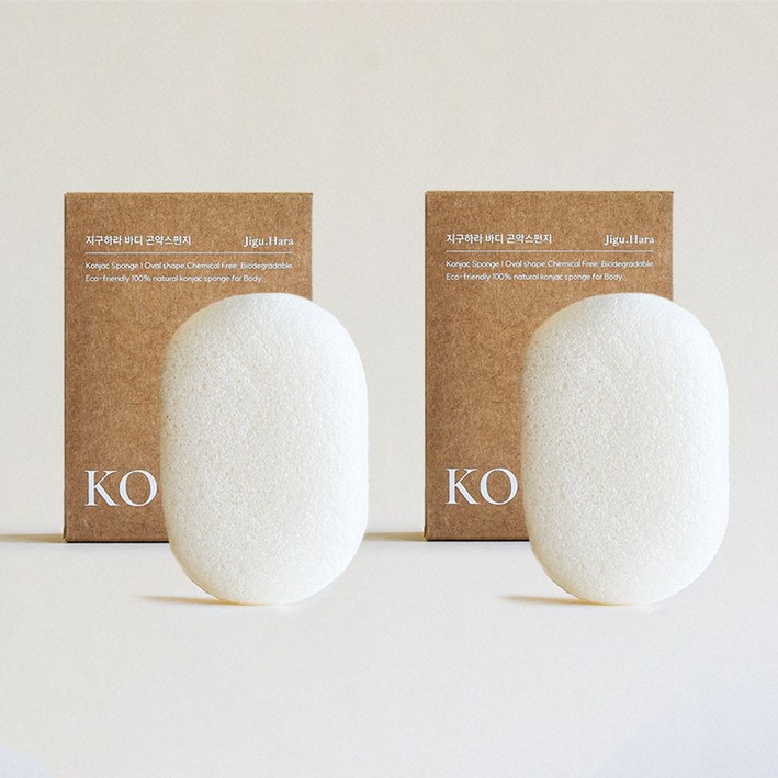 JIGUHARA 곤약스펀지, 2개, 화이트