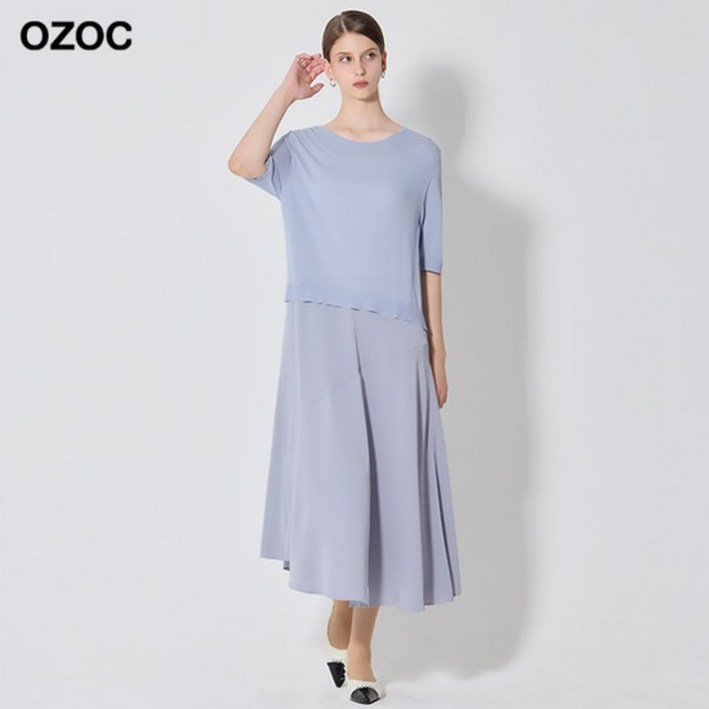 오조크 사틴소재믹스 니트원피스 택가격 129000원