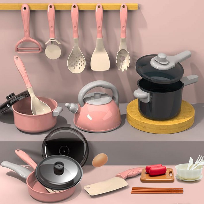 KURUA 주방놀이 세트 소꿉놀이장난감 역할놀이장난감, 28개/세트, 1개