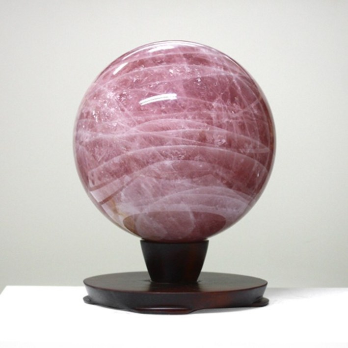 힐링젬 장미수정 로즈쿼츠 원석볼 구슬 원형볼 24B-1492, 단일상품