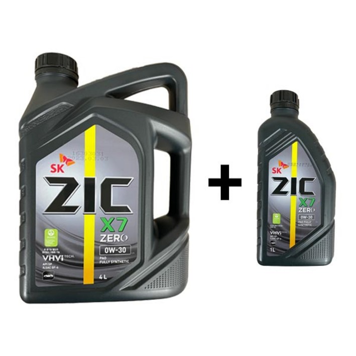 ZIC X7 ZERO 0W30 4L 1개 + 1L 1개 가솔린 1406290828