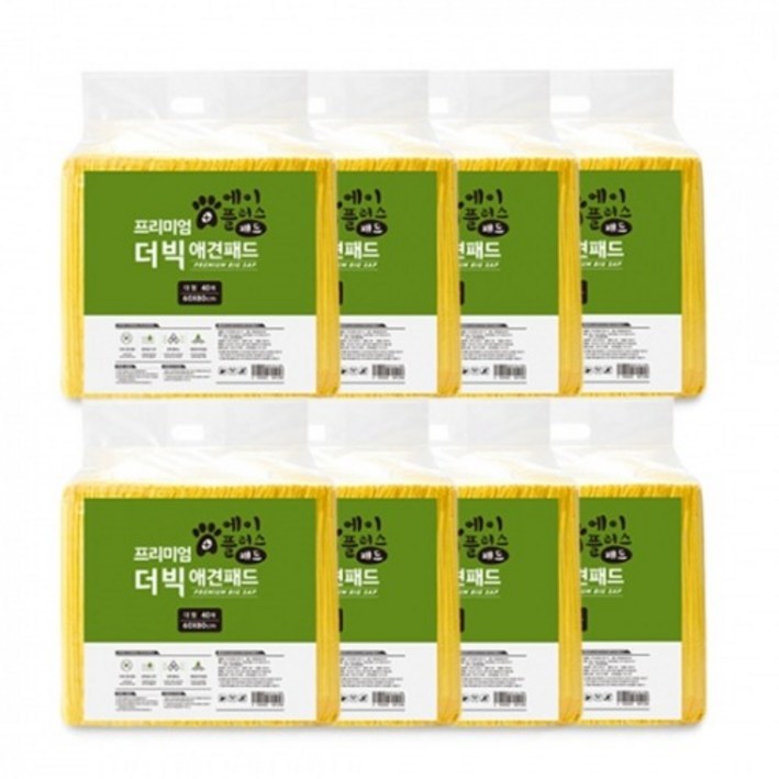 에이플러스 프리미엄 더빅 대형 애견 배변패드 40매 8개 60x80cm, 8개, 40개입