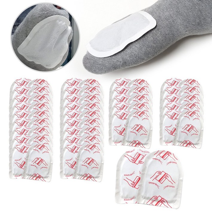 따뜻HOT팩 붙이는 발난로 핫팩2p, 100개