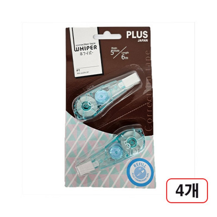 플러스 수정테이프 리필 2입 WH645R2P, 4개입 플러스 수정테이프 리필 2입 WH645R2P, 4개입