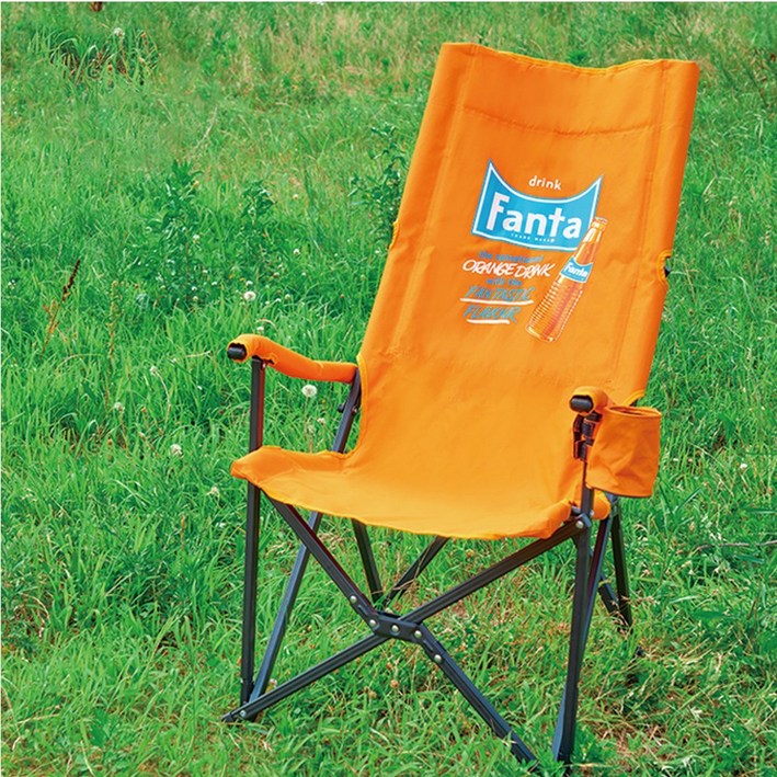 [재고정리 품절임박] 환타 롱 릴렉스체어 캠핑 접이식 의자 특대형, 팔걸이+컵홀더 풀세트