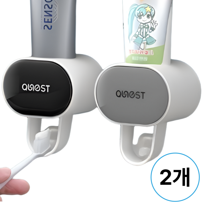 편안가온 1초에 짜는 원터치 부착형 치약디스펜서, 1개, 블랙그레이