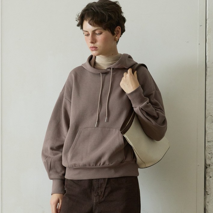 [5 colors] Lipbbam 코튼 더블소프트 플리스 기모 퍼프 슬리브 후드티 LTW011