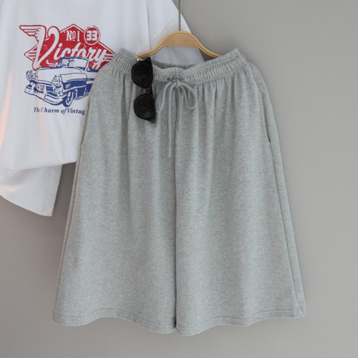 달콩 남여공용 빅사이즈 오버핏 밴딩 츄리닝반바지 바인버뮤다반바지