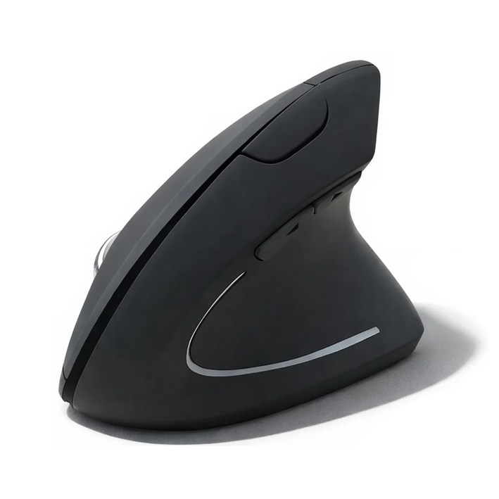 Monsik 몽식 충전식 무소음 무선 인체공학 버티컬 마우스, 블랙