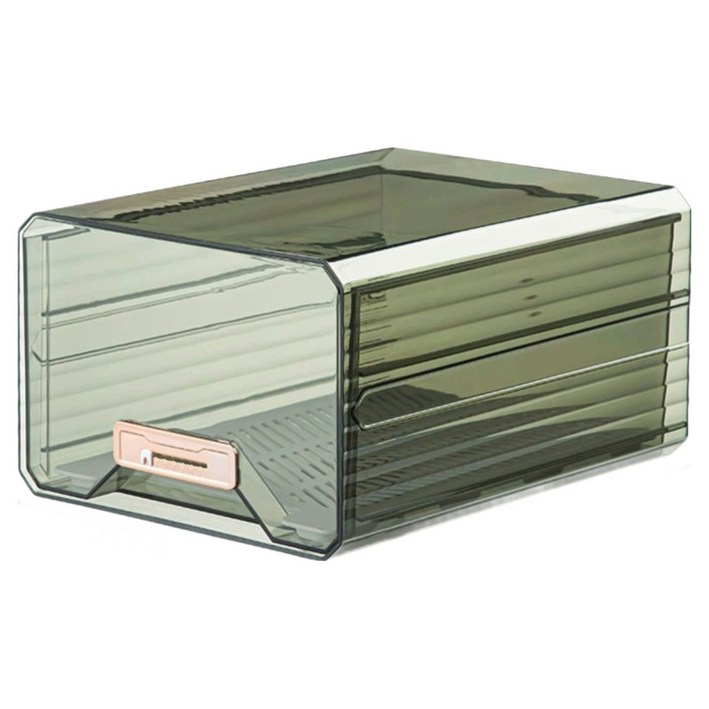 SAMIU 서랍형 냉장고 정리함 보관 용기 대형 (28*21.5*14.5) PET, 그린, 1개