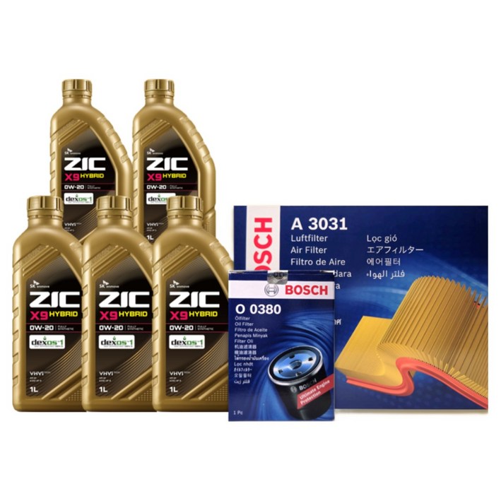 디 올 뉴 스포티지 하이브리드 NQ5 1.6터보 가솔린 엔진오일세트 ZIC X9 HYBRID 0W20